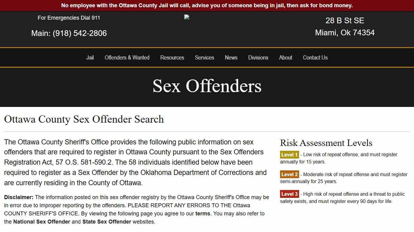 Sex Offenders - Ottawa County Sheriff's Office